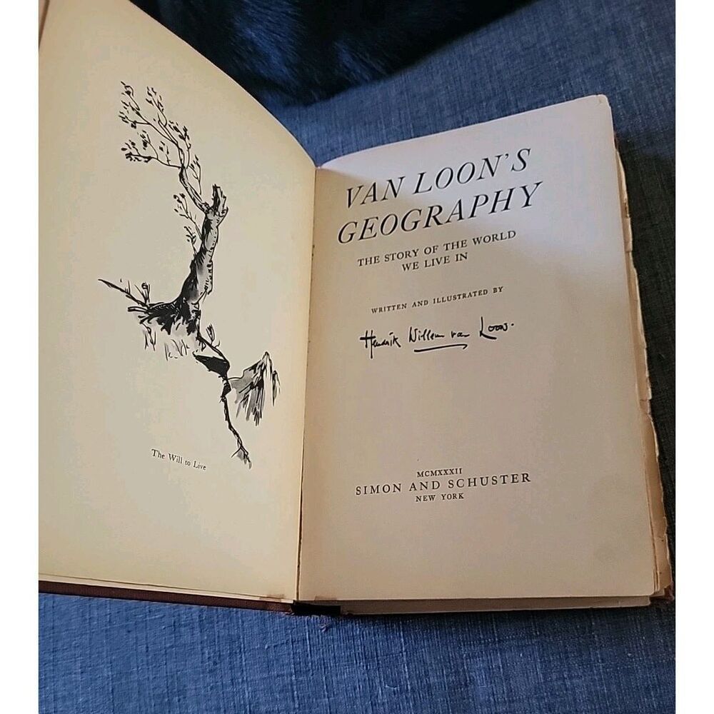Van Loon's Geography 1932-History of World-Over 100 Illustrations-Interesting